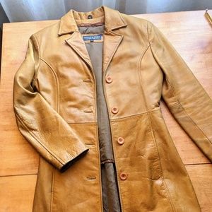 Vintage golden leather coat